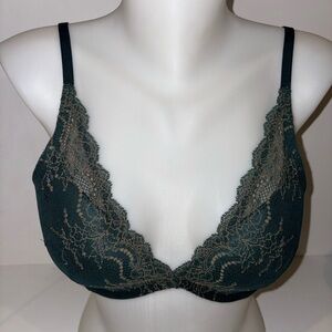 SPANX Forest Green Lace Trim Bra